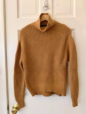 French Connection Camel Brown Chunky Cotton Sweater